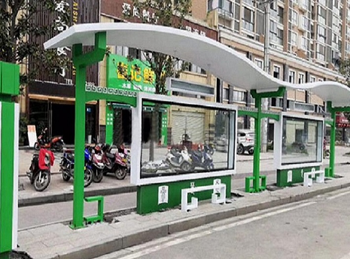 晋兰店不锈钢公交站台-可送货上门